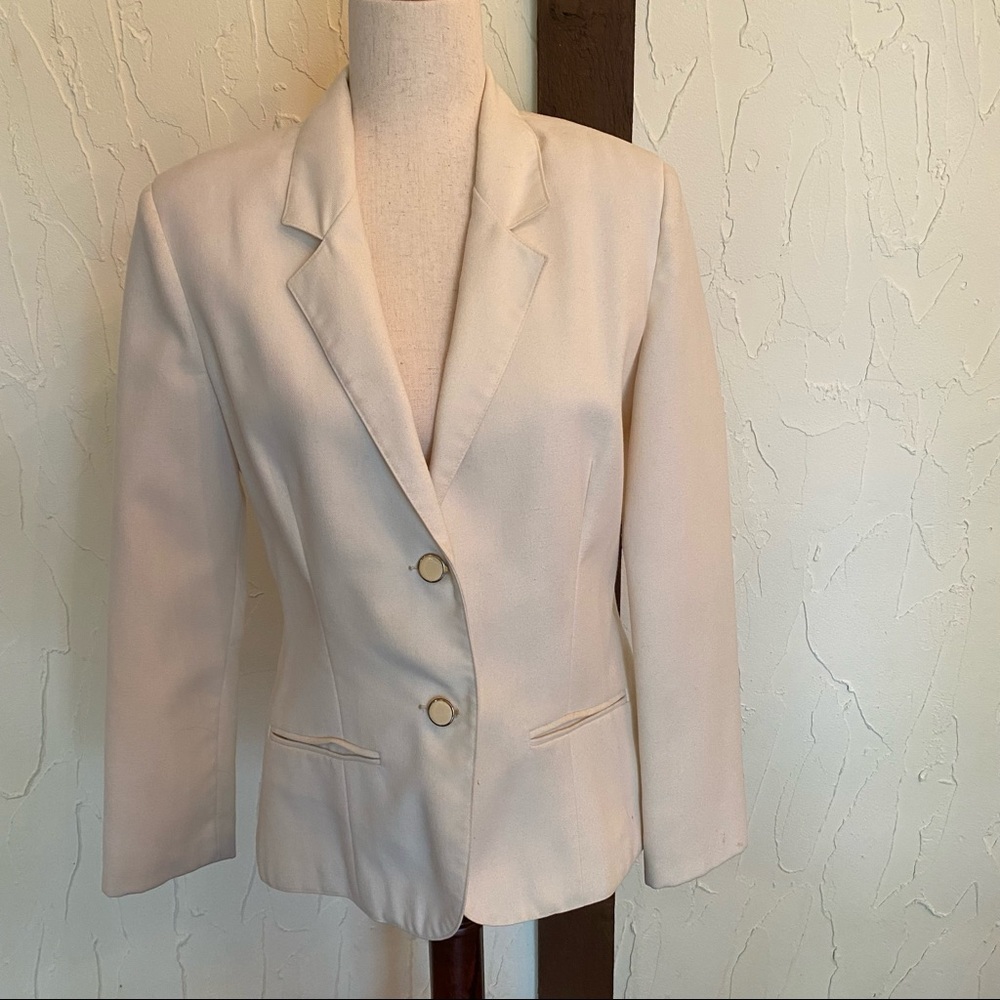 Classic Cream White Blazer - Size 10